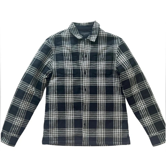 ALL SAINTS Fayette Plaid Slim Fit Puffer Shirt Jacket 100% Cotton shacket S - Picture 6 of 11